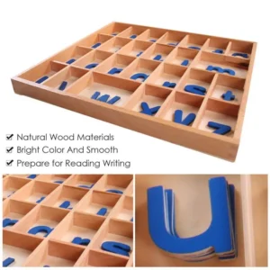 Kids Montessori Language Toys Wooden Movable Alphabet